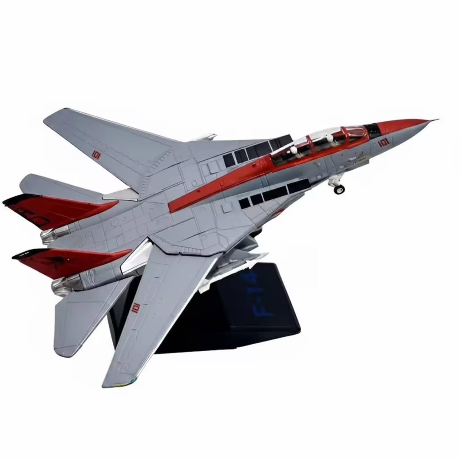 Amagogo Maqueta de Avión de Réplica Exhibición Modelo Aeronave Ornamento Coleccionismo con Estructura Perfilada Tren Fijo y Peana Negra en Aleación de, Rojo