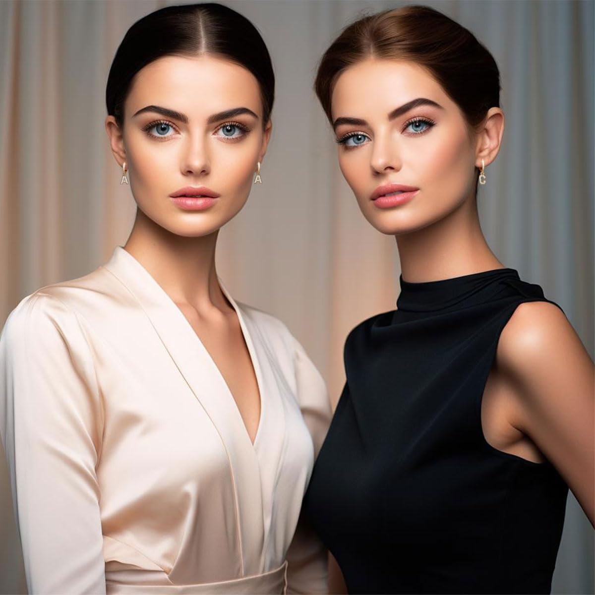 Spiritlele Initial Earrings Cubic Zirconia Huggie Hoop Earrings Alphabet Letter A-Z Earrings Alphabet Name Personalized Jewelry Gift for Women - Image 4