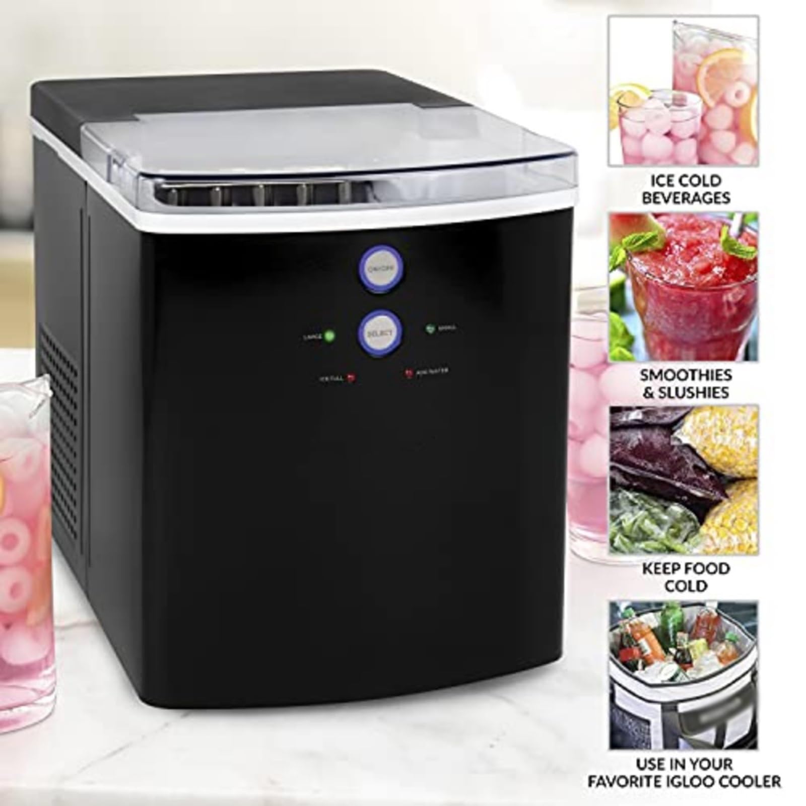 macchina del ghiaccio casa Macchina for la produzione di ghiaccio da appoggio elettrica portatile automatica di grande capacità 33 libbre in 24 ore 9 cubetti di ghiaccio fabbricatore di ghiaccio