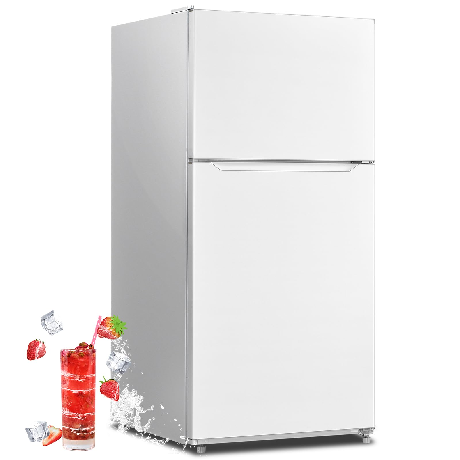 Smad Top Freezer Refrigerator, 20.5 Cu.ft Double Door Full Size Refrigerators with Freezer 30", Frost Free Apartment Size Kitchen Fridge, Reversible Door, For Home, Office, LED Light, White