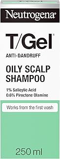 T/Gel Anti Dandruff Shampoo for Oily Scalp and Hair (1x 250ml), Daily Anti-Dandruff Shampoo with Salicylic Acid, Cleansing Shampoo to Remove Excess Oils and Fight Dandruff from First Wash