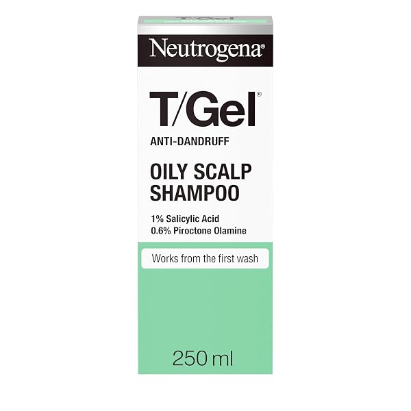 Neutrogena T/Gel Anti Dandruff Shampoo for Oily Scalp and Hair (1x 250ml), Daily Anti-Dandruff Shampoo with Salicylic Acid