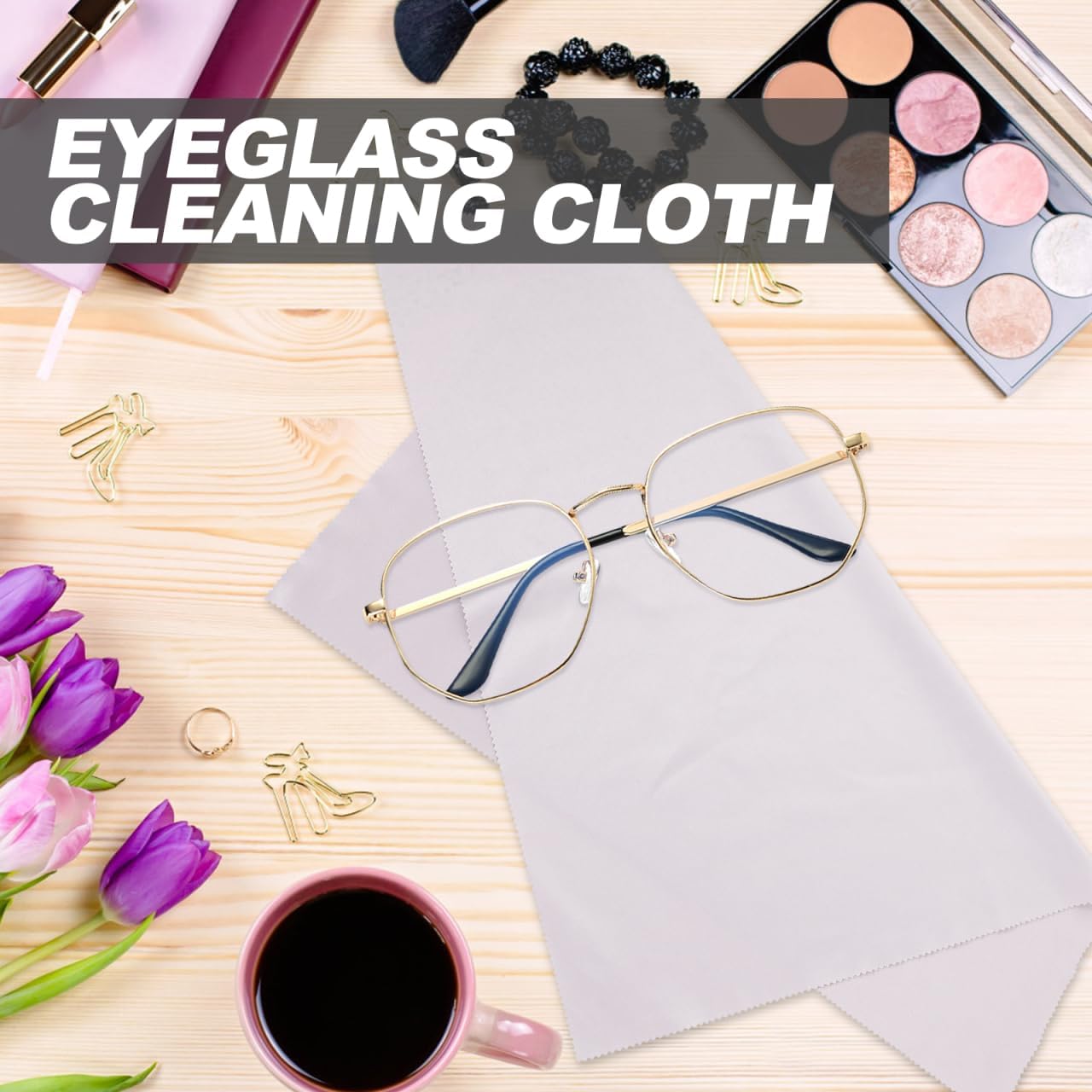 2 Pack Microfiber Cleaning Cloths 15.74X15.74In for Eyeglasses Camera Lens and Electronics Reusable Lens Wiping Cloths for Smudge Oil Fingerprint Removal