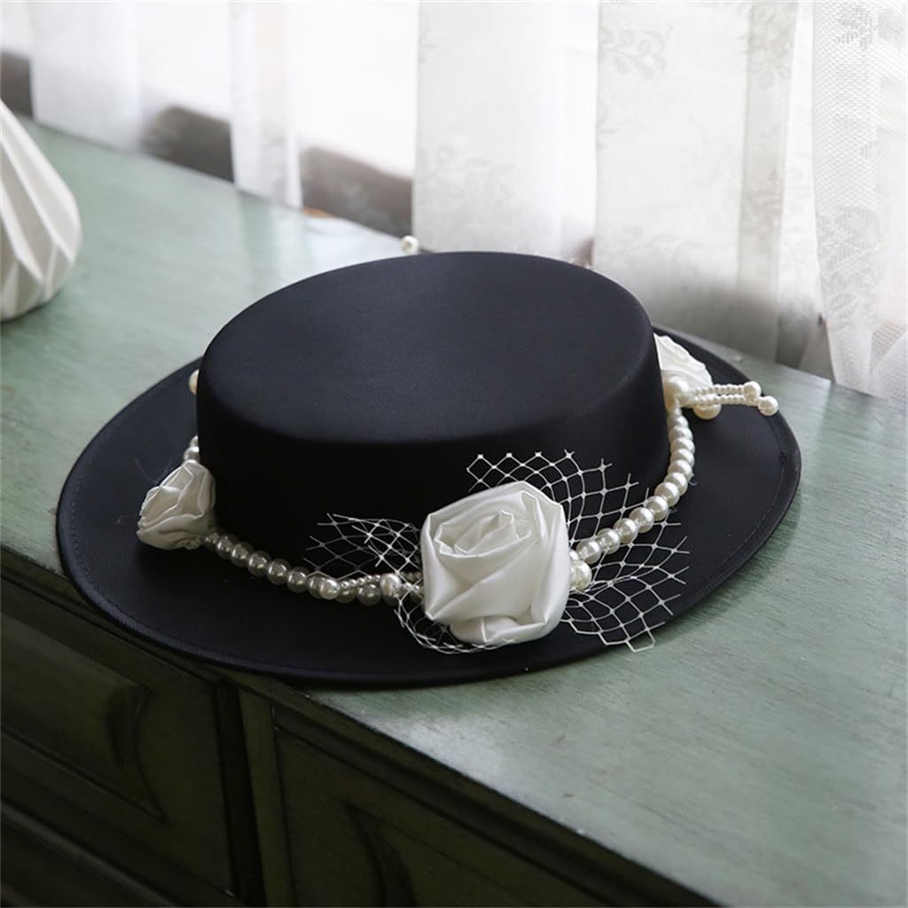 Amazon.com: TEOYETTSF Black French Top Hat Women display picture 2