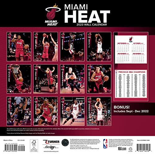 Turner Sports Miami Heat 2023 12X12 Team Wall Calendar (23998011884) #TOP1