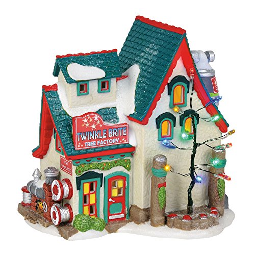 Department 56 North Pole Village Twinkle Brite Tree Factory Lit Building, 6.25 Inch, Multicolor