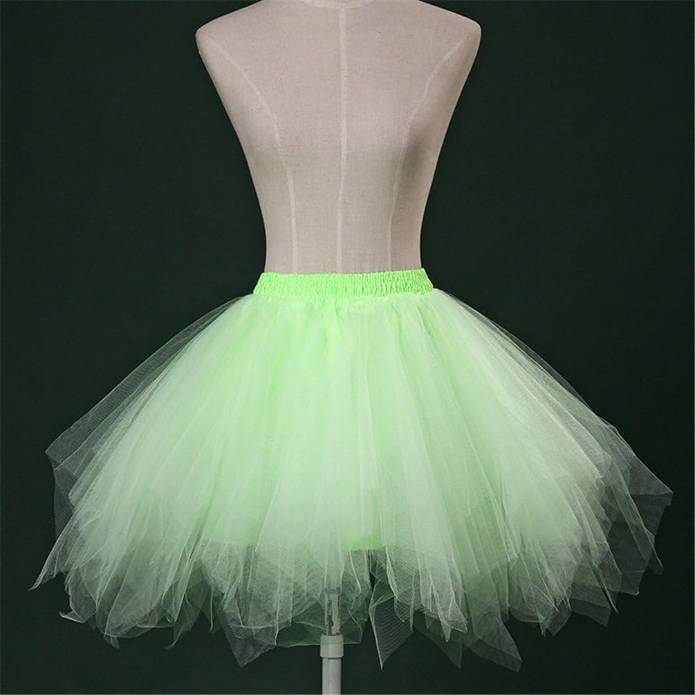 Womens Soild Color Tutu Skirt Layered Tulle Skirt Adult Halloween Costumes