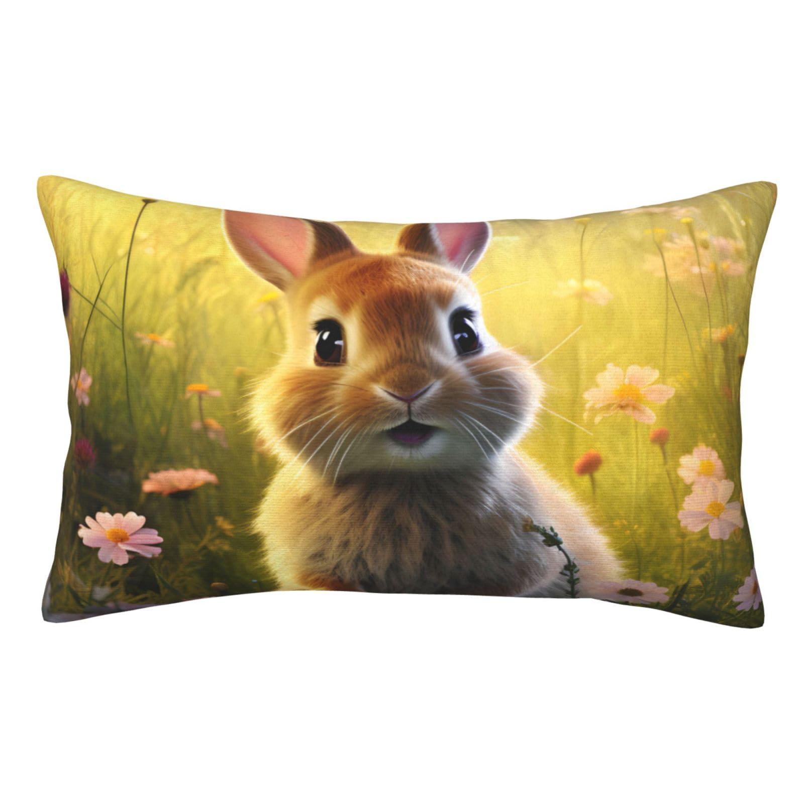 Fundas de cojín de conejito y flores 40x60 cm para sofás