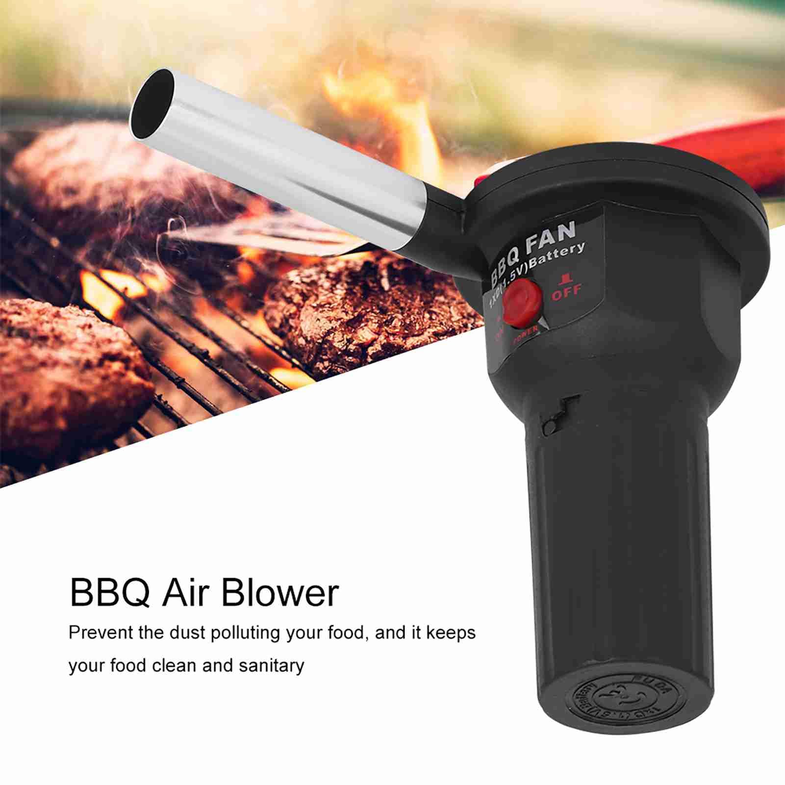 Haofy Souffleur d'air de Barbecue Souffleur de Barbecue Portable avec Câble USB, Ventilateur de Barbecue Portable
