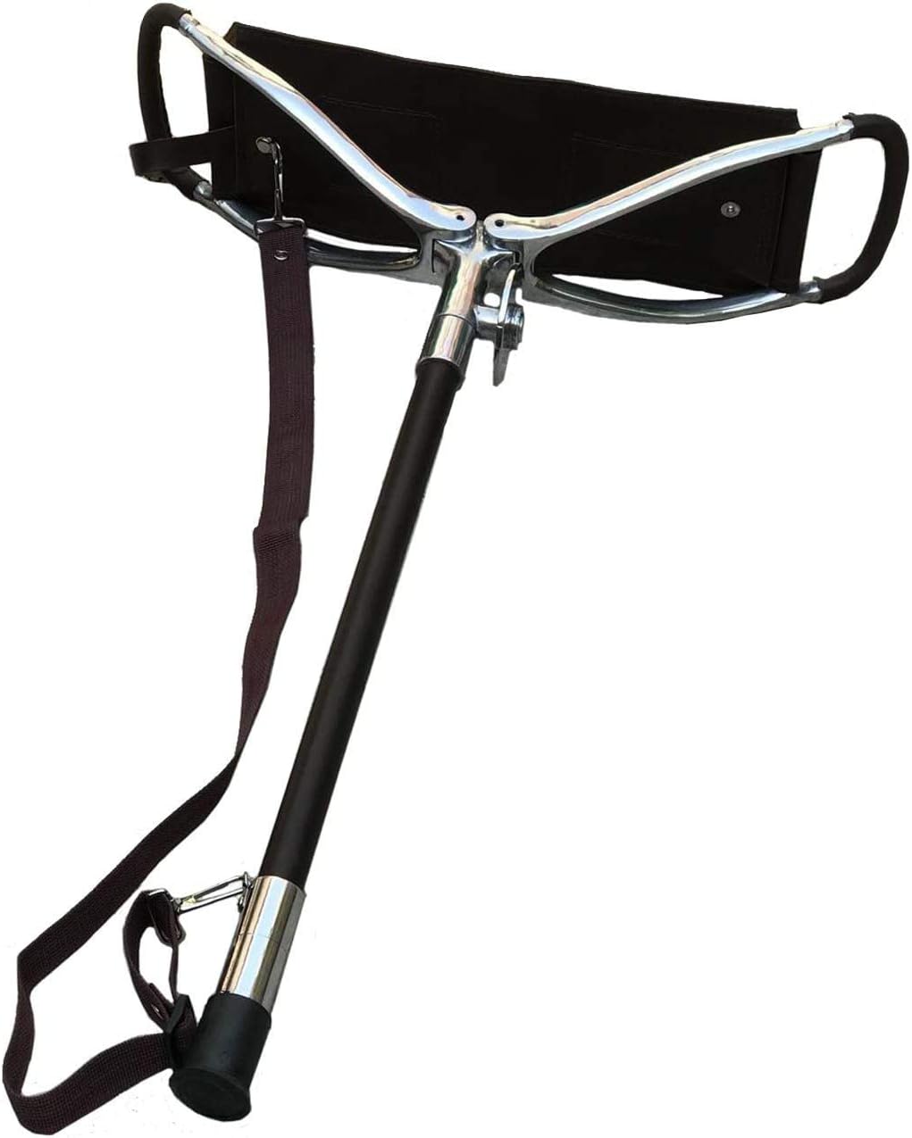 Adjustable Antique Brown Shooting Stick | Durable Big Size Leather Seat Folding Chair | Polo Fishing Golf Seat | Lightweight Hiking Walking Stick