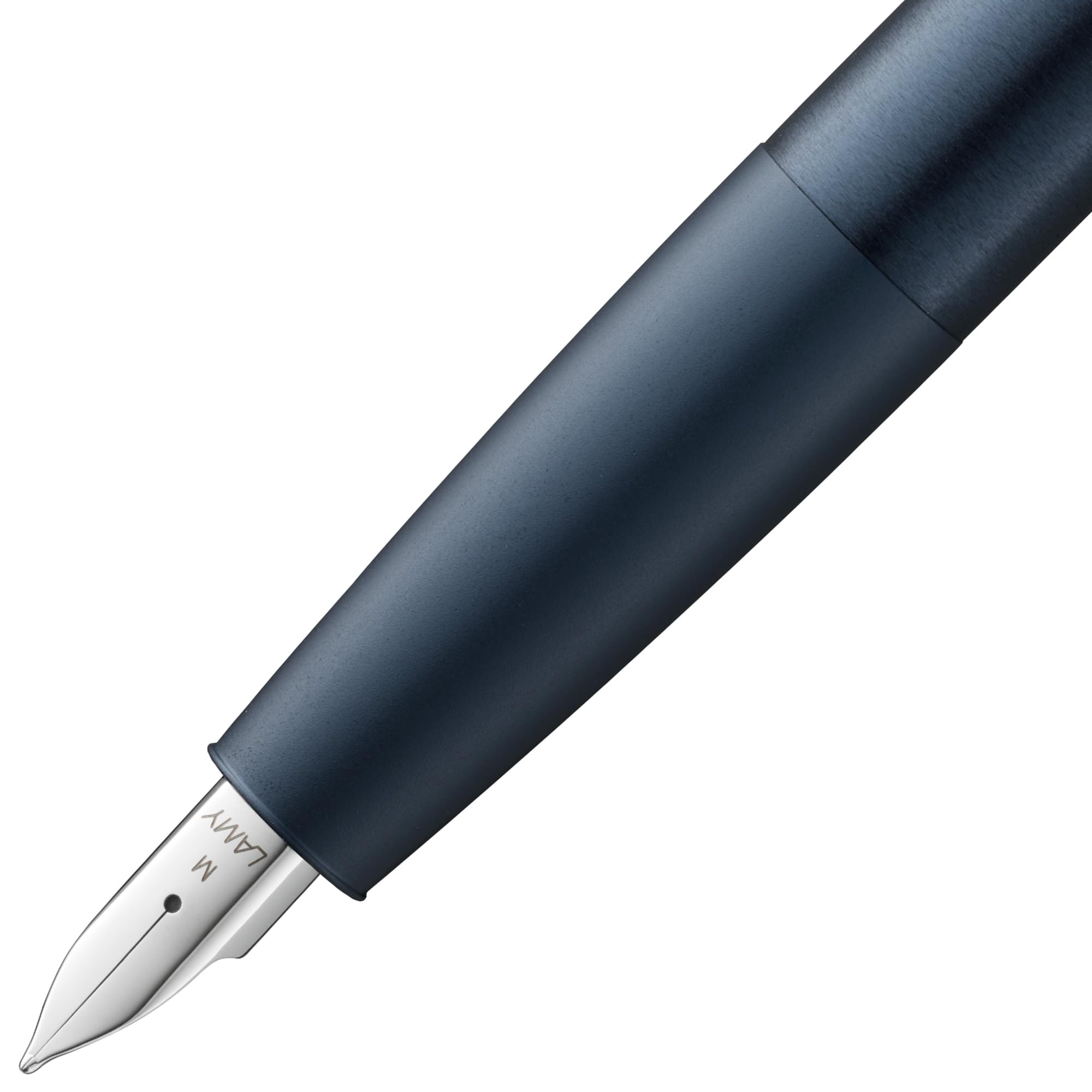 Lamy aion Füllhalter 077 - Füller aus eloxiertem Aluminium in der Farbe dunkelblau mit gestrahltem Griffstück und Stahlfeder -Federstärke M