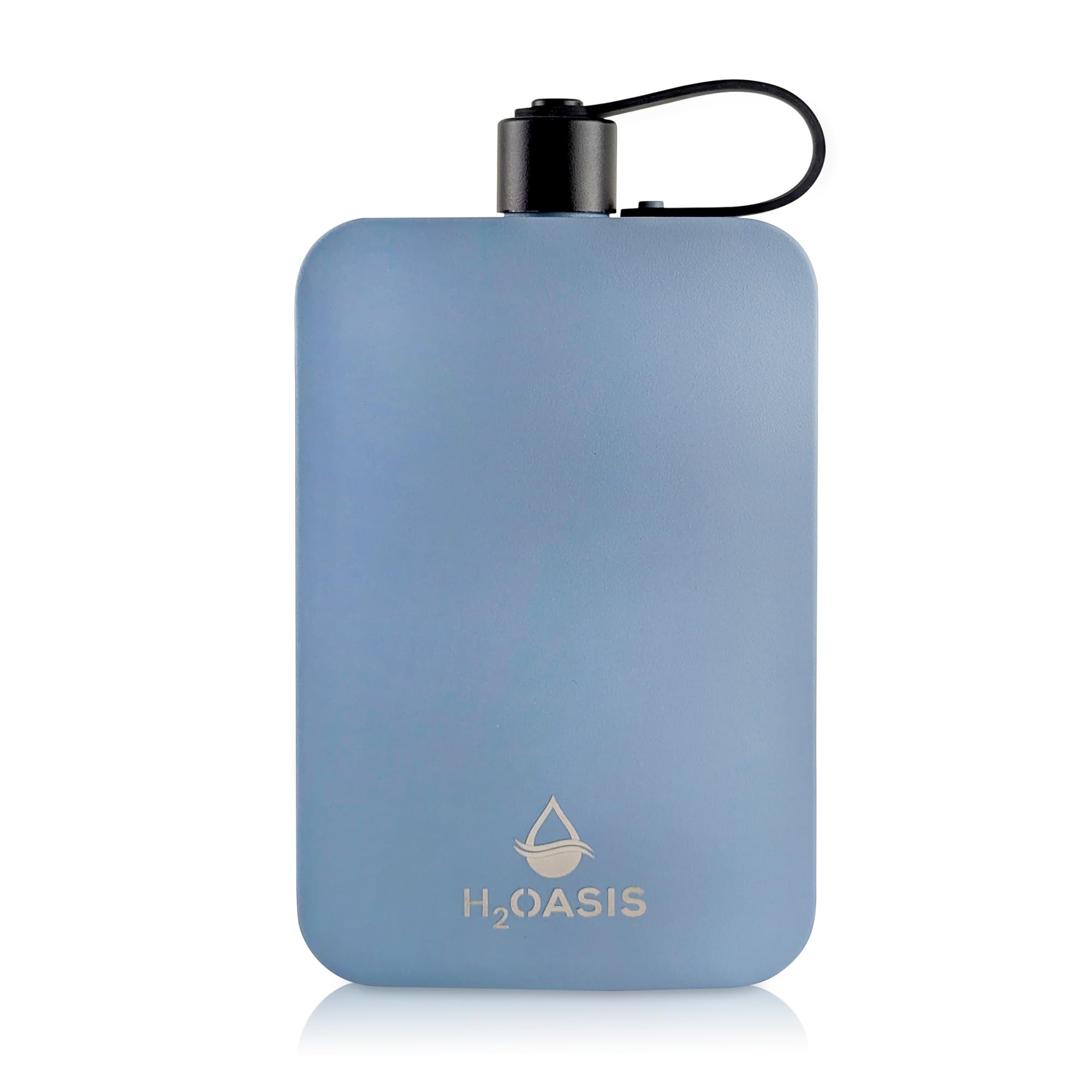 Stainless Steel Hip Flask for Men - Funnel Bottles Compact Metal Whiskey Flask for Liquor Insulated - Fits In Purse, Ideal for Travel, Office, Daily Hydration 17oz (Blue)