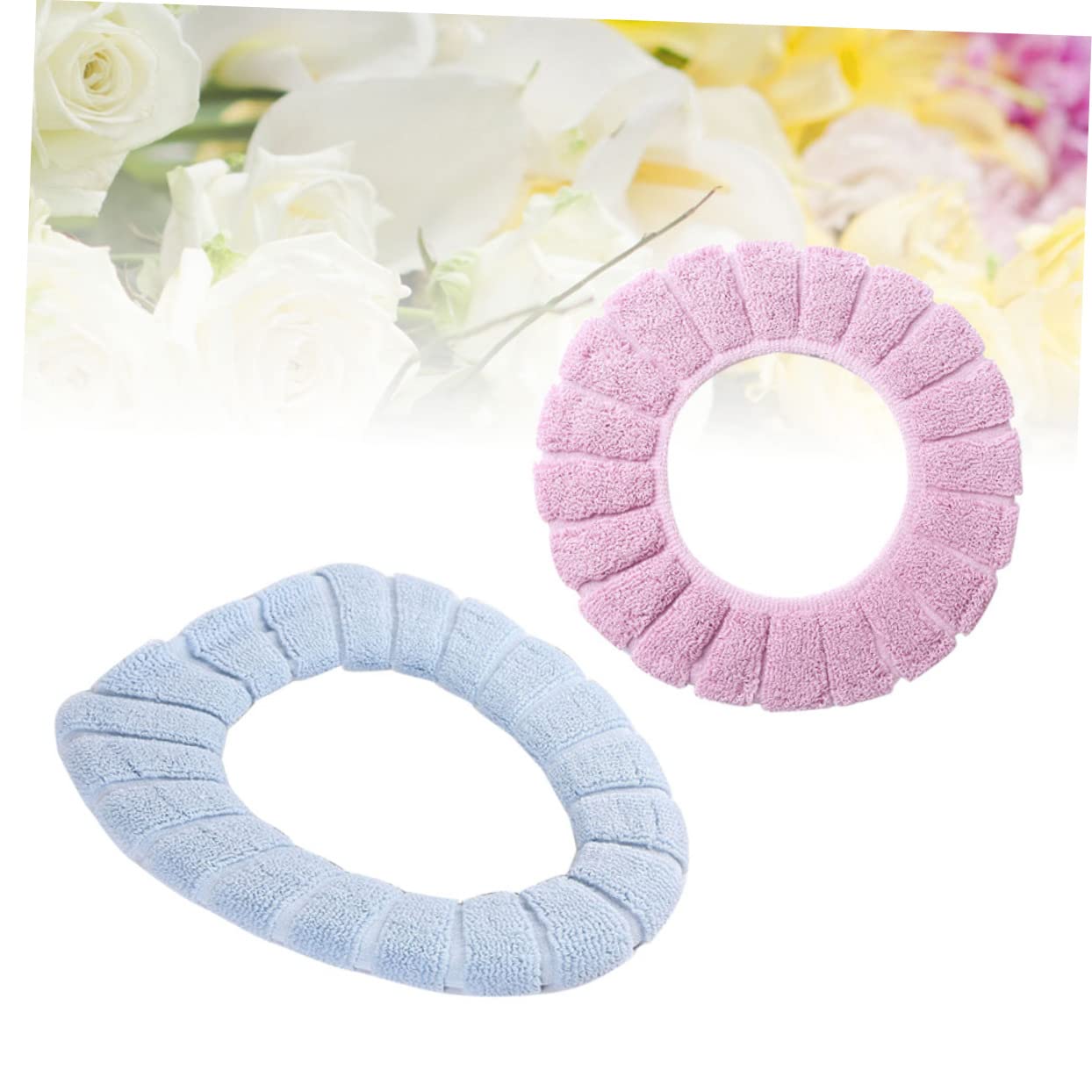CONGARTENO Warm Comfortable Toilet Seat Cover 2pcs Stretchable Universal Seat Pads Easy Install