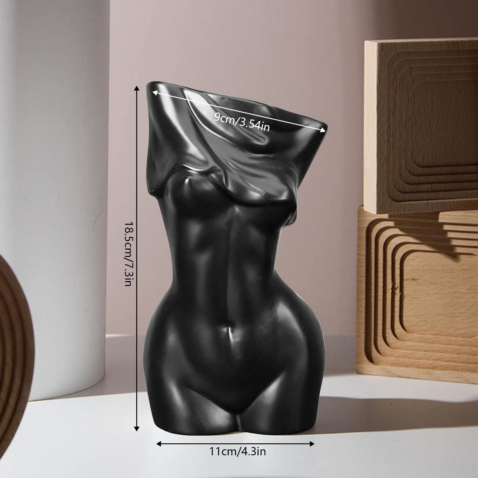 Btstil Vaso decorativo in ceramica, moderno vaso da donna in piedi corpo arte busto, vaso di
