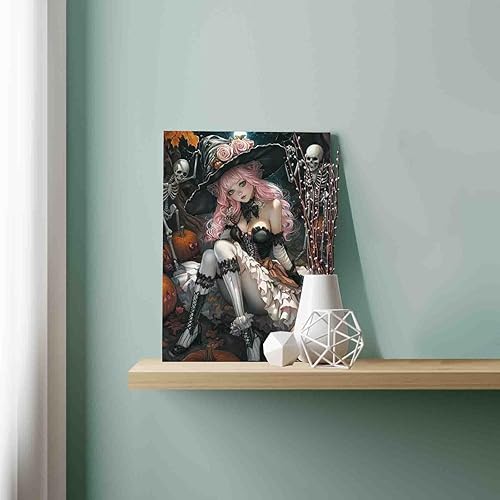 Miniatura 8 de Tucocoo Pintura por números para principiantes, esqueleto familiar, pintura por números sobre lienzo, fácil de pintar, obra de arte del día de los