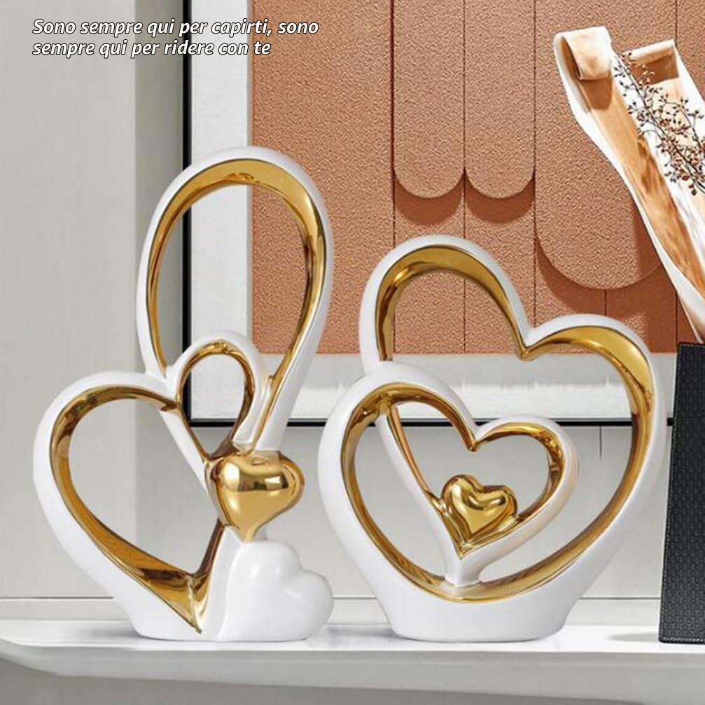 Statua in Ceramica Heart Deco, Moderna Scultura Astratta Deco, per Decorazione Camera da Letto Decorazione Tavolo Ufficio Appartamento Sculture E Statue,B White