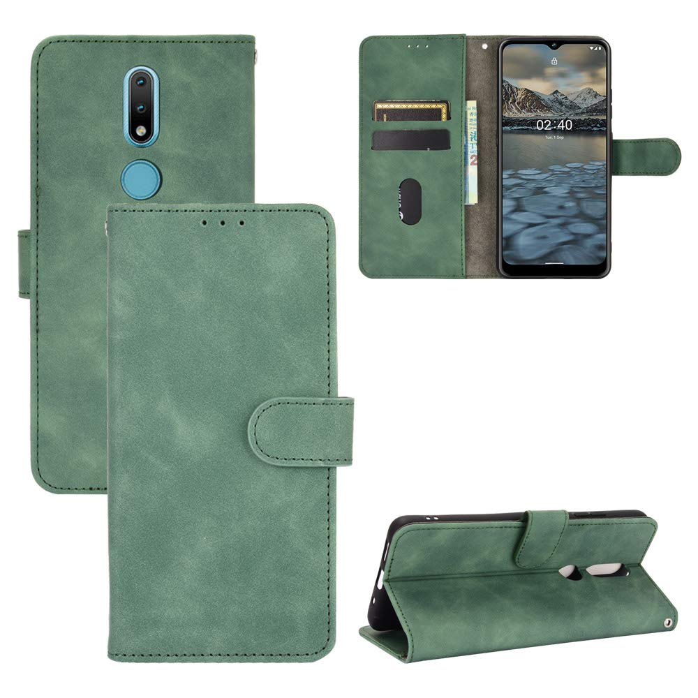 Compatible with Nokia C3, Leather Magnetic Flip Back Cover Foldable Cover Card Holder Slot Wallet Case for Nokia C3