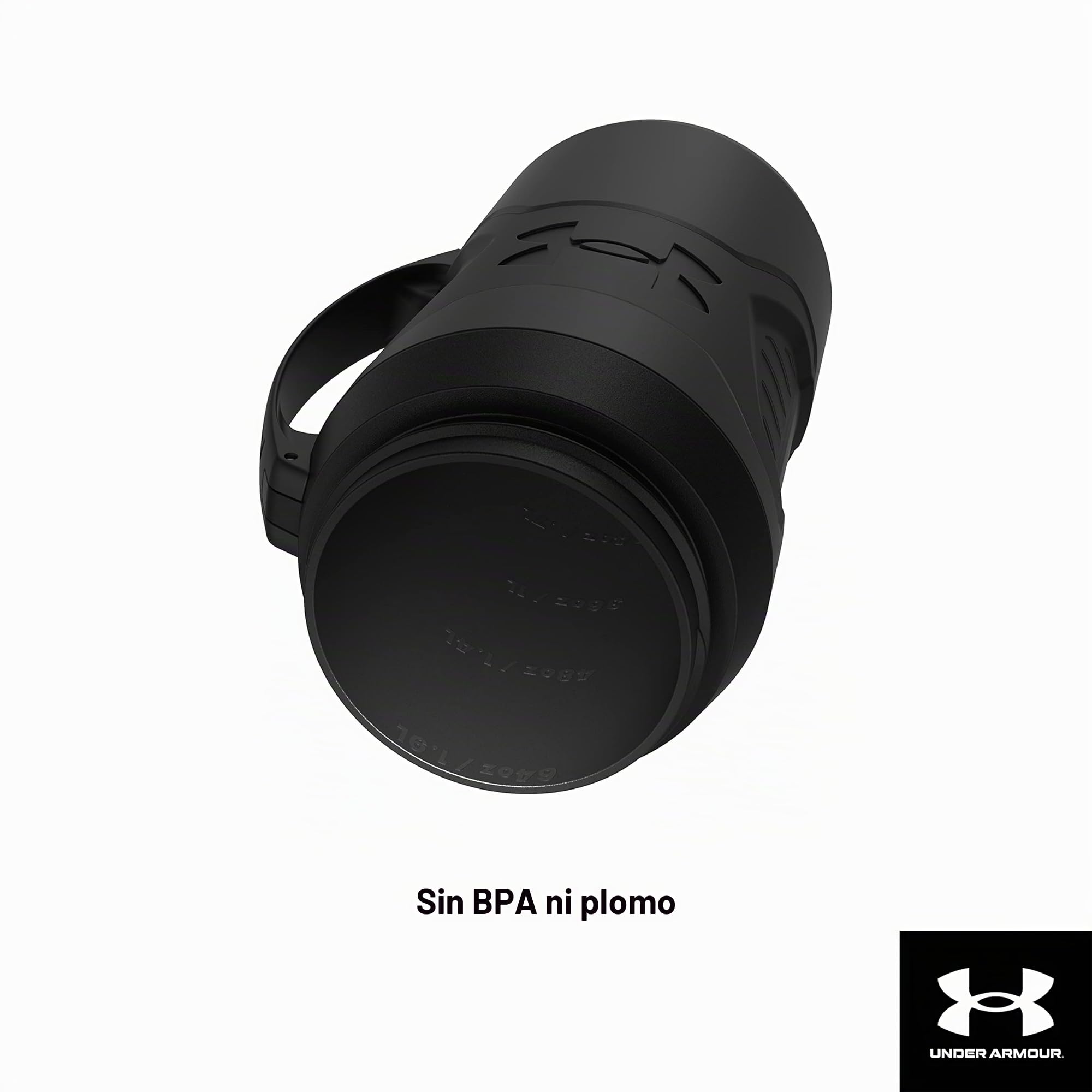 Under Armour Playmaker - Botella de Agua de 64 onzas, Mango de Gancho de Valla, Tapa Protectora con botón de Bloqueo, Agarre Exterior del Cuerpo, para niños y Adultos, Todos los Deportes, béisbol,