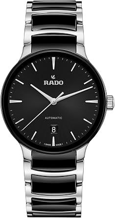 Rado Centrix Automatic Black Dial, Silver Index, Date Display and Swiss Automatic Movement