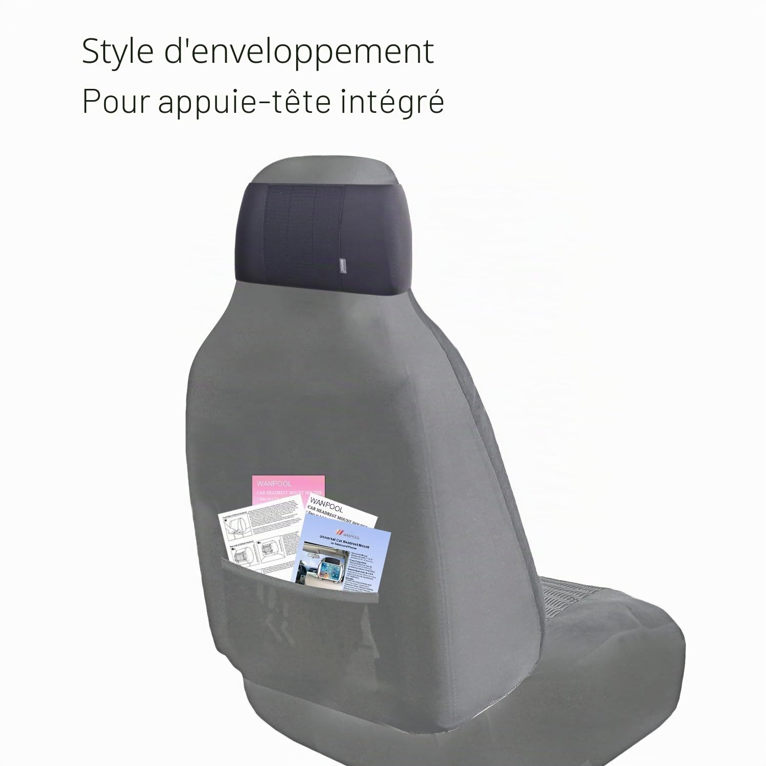 Support Appuie-tête Voiture Universel pour Lecteurs DVD Portables à écran Inclinable de 7 à 10 Pouces - 2 Pièces (n'inclut pas de lecteur DVD)