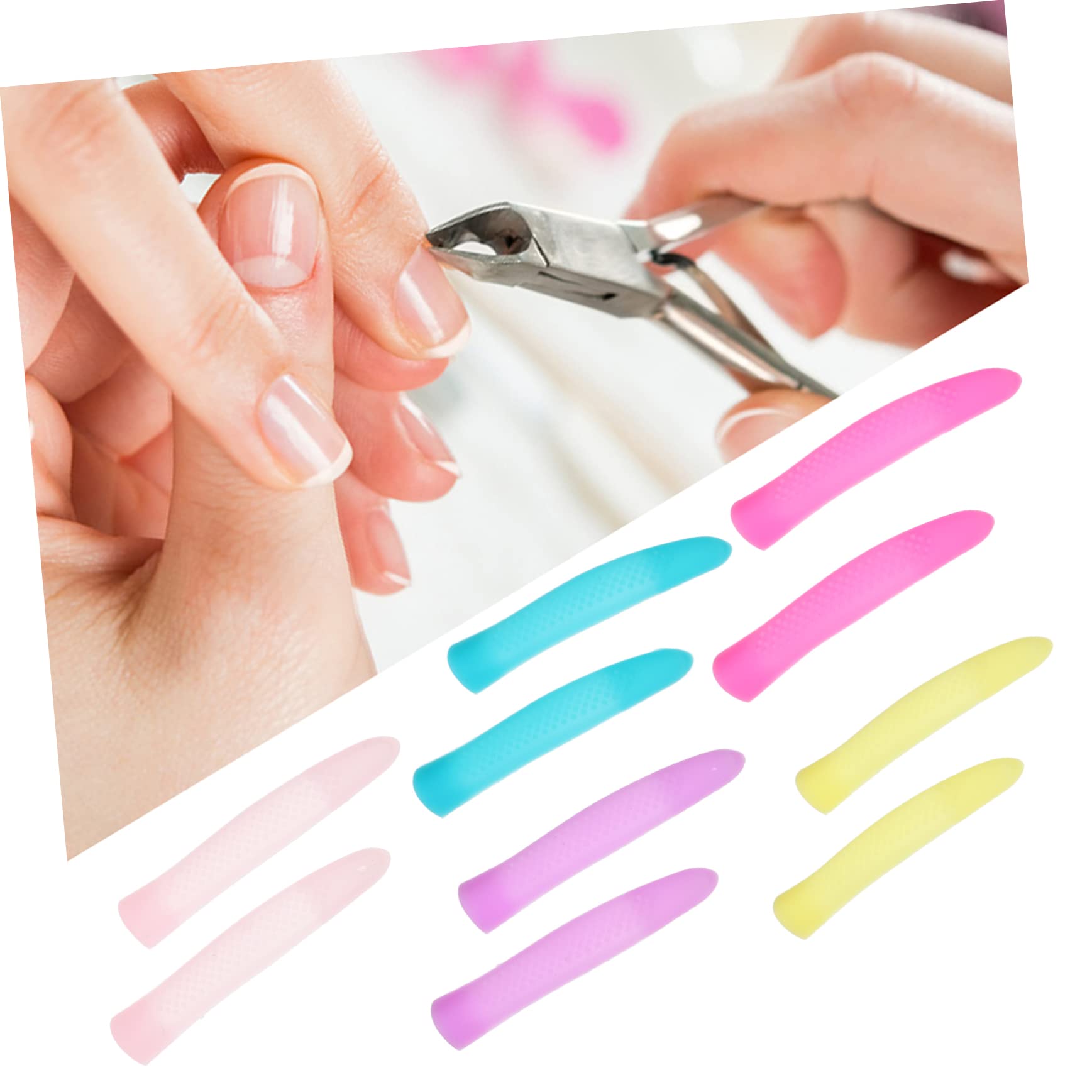 Healvian 15pares Manga De Silicona Antideslizante Para Cortauñas Para Protección Del Mango De Tijeras De Cutículas Aleatorios Herramienta De Manicura Práctica y Ligera