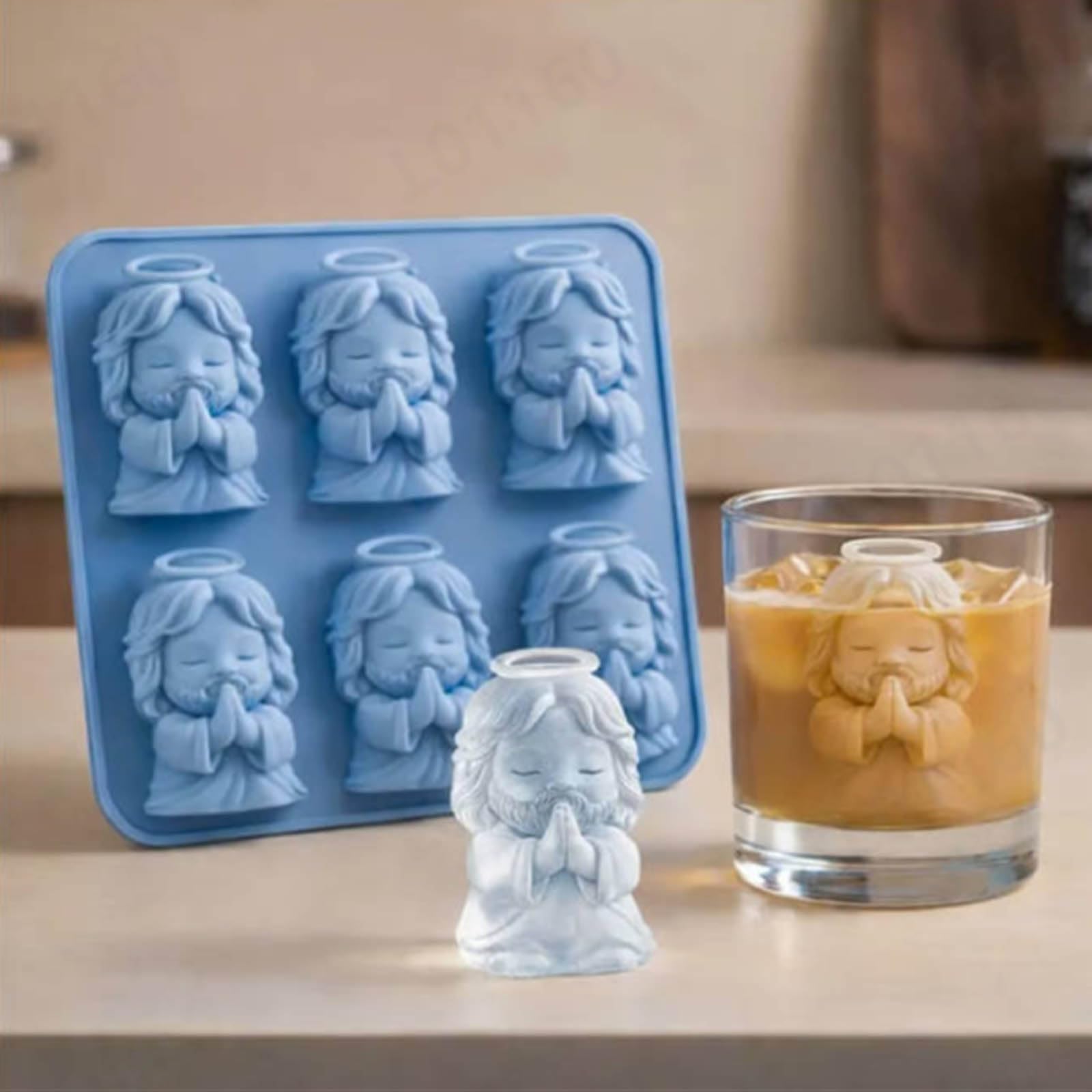 Lot de 6 mini moules à glaçons 3D en silicone pour bonbons, gelée, whisky, cocktails, bière et boissons, cadeaux de Pâques