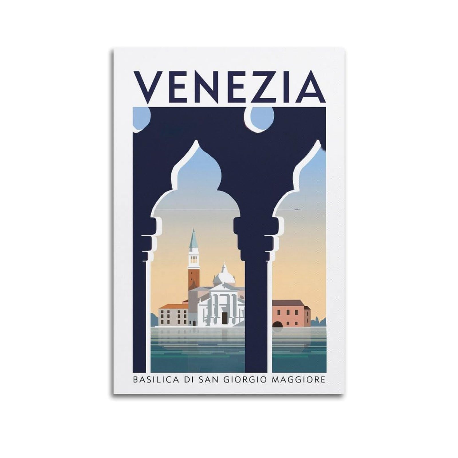 DLJGDS Vintage Travel Poster Venice, Italy Decorative Painting Canvas Wall Posters And Modern Family Bedroom Decor 20x30inch(50x75cm)