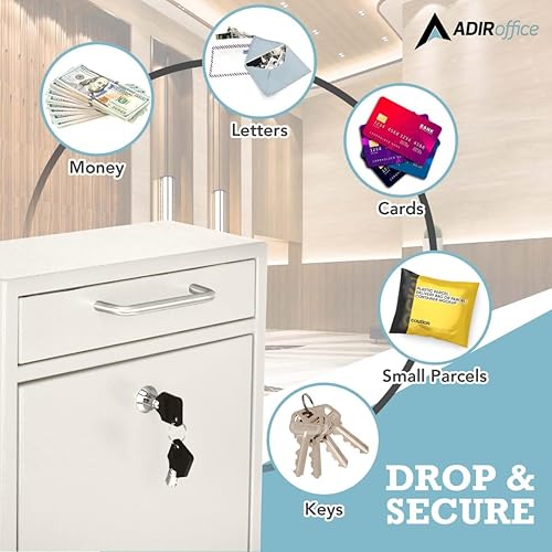 Miniatura 22 de AdirOffice contenedor con traba - Buzón de correo montado en pared., negro, 631-05-BLK