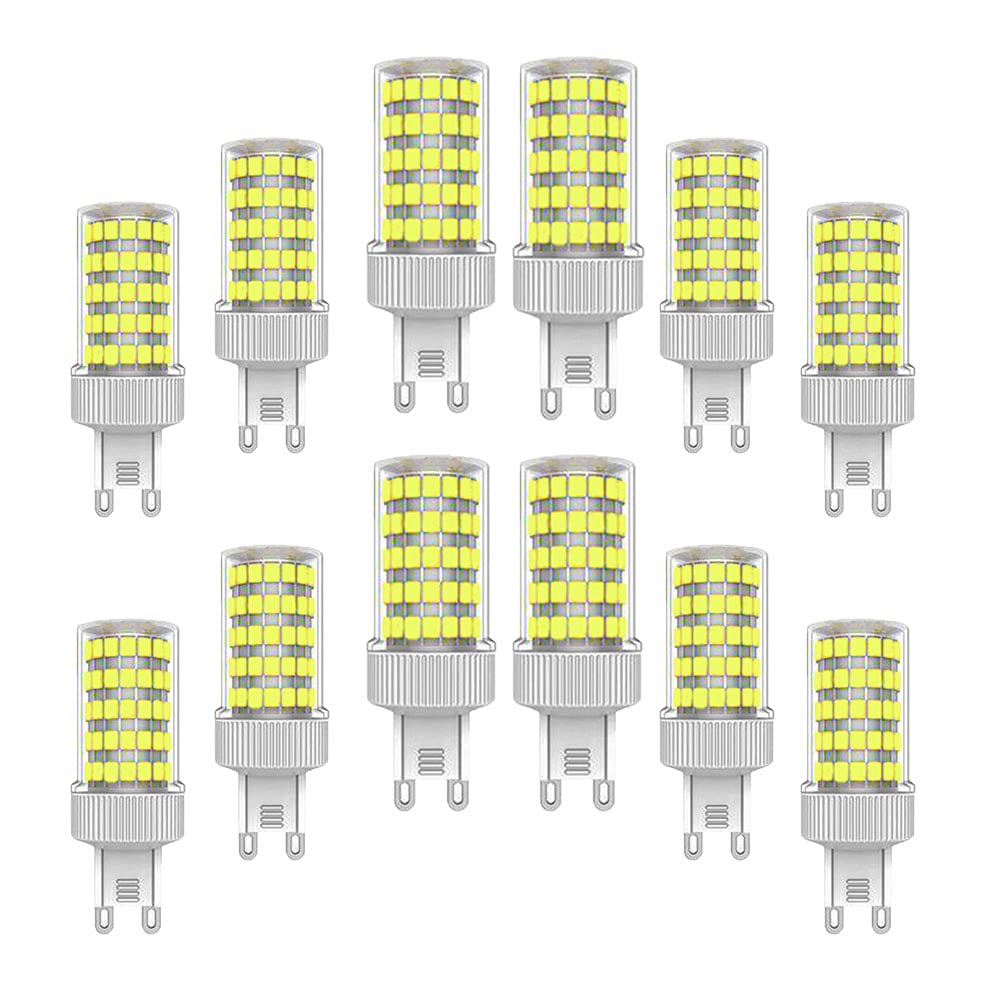 Paquete de 12 bombillas LED G9 10W Blanco Frio 6000K 1000lm G9 No Regulable Equivalentes Bombillas Halógenas 100W G9 bombillas de Bajo Consumo, Lámpara LED de Enchufe G9 Bombilla Cápsula