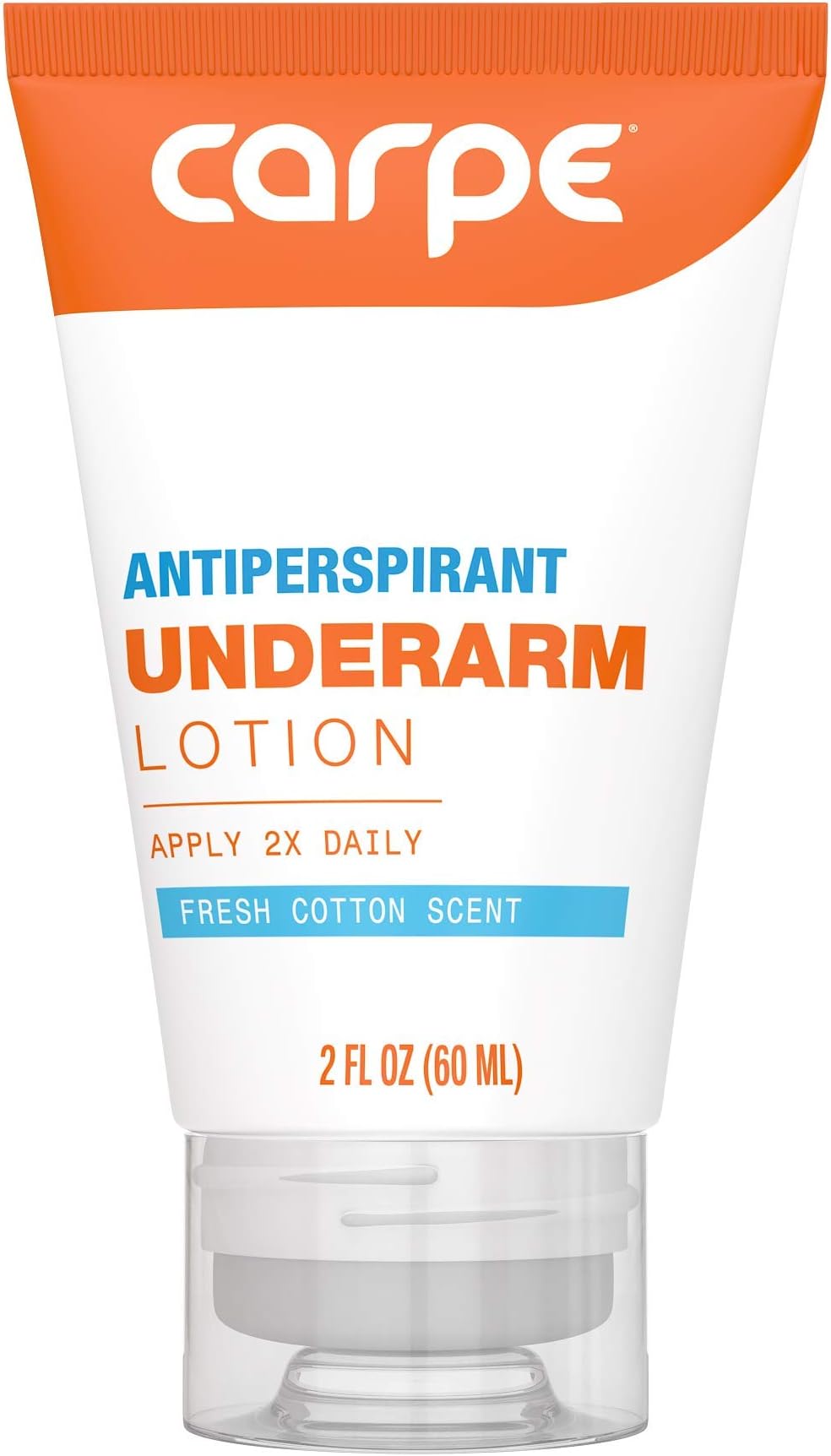 Carpe Underarm Antiperspirant and Deodorant TUBE, Clinical strength in EASY-TO-APPLY TUBE. Manage excessive underarm sweat and stay fresh and dry all day long (Fresh Cotton Scent)