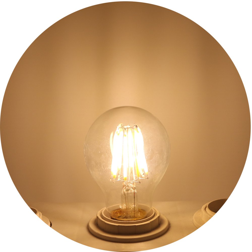 Bombilla LED Esférica E27 con Filamento,A60 4W (equivalente a 40W), Cálida luz blanca 2700K,No Regulable (20 piezas)