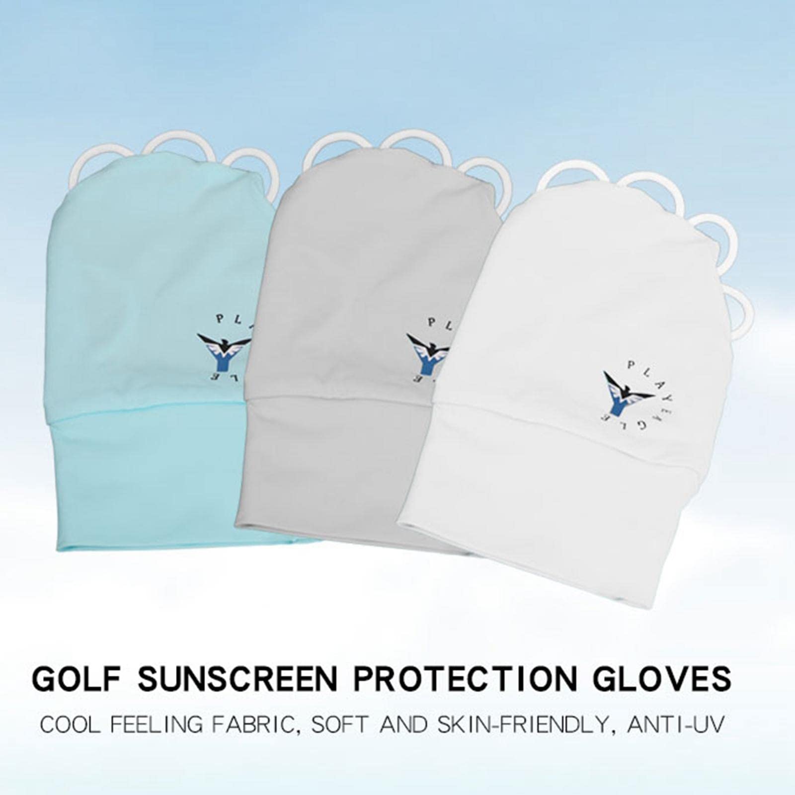 Guanti da golf rinfrescanti per donne e uomini, guanti da pesca, protezione UV, M, bianco sinistro