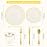 WELLIFE 210PCS Ivory Plastic Plates for 30 Guests - Thanksgiving Plates,Thanksgiving Decorations,Disposable Plate for Party and Wedding