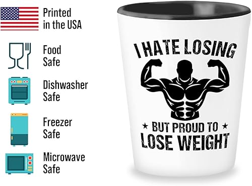 Miniatura 3 de Bubble Hugs Vaso de chupito de fitness de 1.5 oz  Odio perder  Deporte Ejercicio saludable Peso corporal Grupo Club Power Fuerte Gimnasio Culturista