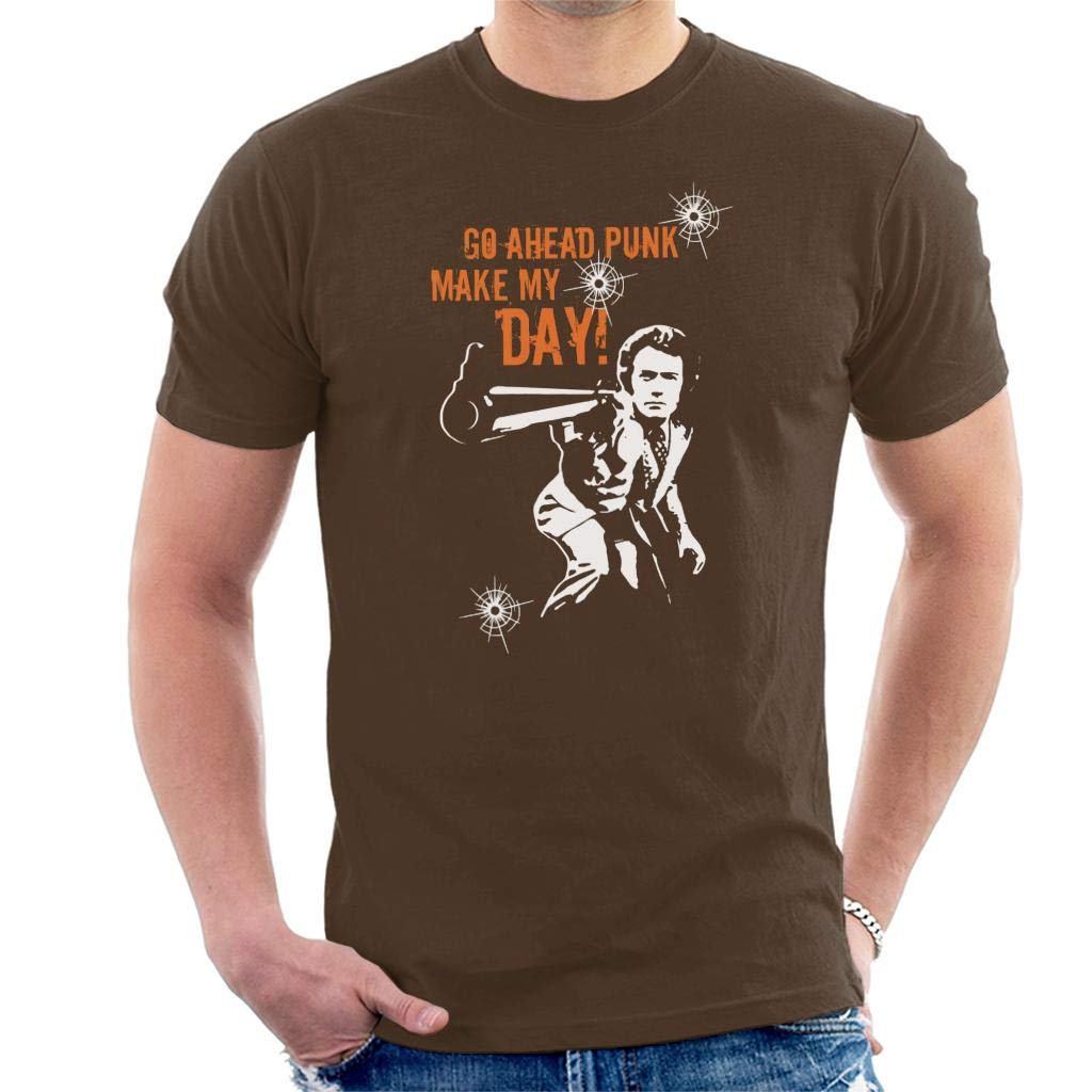 Go Ahead Punk Make My Day Dirty Harry Men's T-Shirt Chocolate