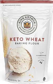 King Arthur Keto Wheat Baking Flour: 1:1 All-Purpose Flour Substitute, 1 lb (Pack of 1) - Low-Carb Baking Solution for Bread & More, Non-GMO, Resealable Bag - Perfect for Keto Diet & Reduced Carb Intake