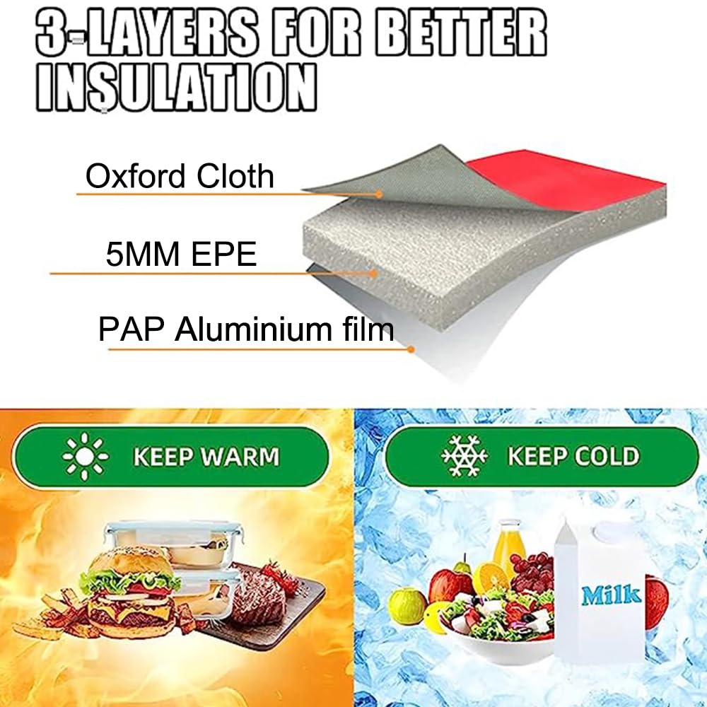 Sac isotherme pliable, sac isotherme réutilisable, sac de pique-nique en plein air isolé froid et chaud, sac à déjeuner isotherme 31 L, sacs isothermes pour le déjeuner, pique-nique, école, travail,