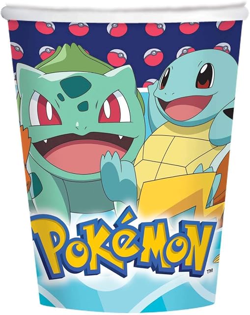 Amscan 9904822 - Pokémon Birthday Party Paper Cups - 8 Pack