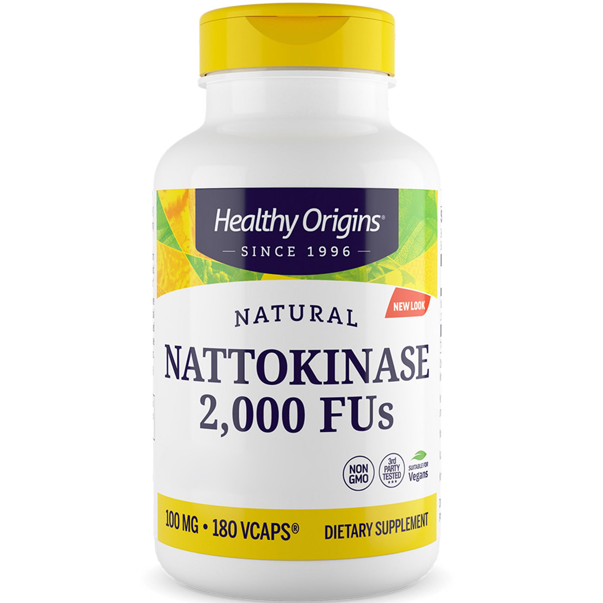 Healthy Origins, Nattokinase, 2000 FU, 180 Capsule vegane, Testato in Laboratorio, Vegetariano, Senza Soia, Senza Glutine, Non OGM