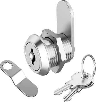 1 Pack Cabinet Locks with Keys, 5/8" Cam Lock Keyed Alike, Mailbox Lock RV Cabinet Lock for Secure File Cabinet Mailbox Toolbox Drawer Replacement Lock, Zinc Alloy