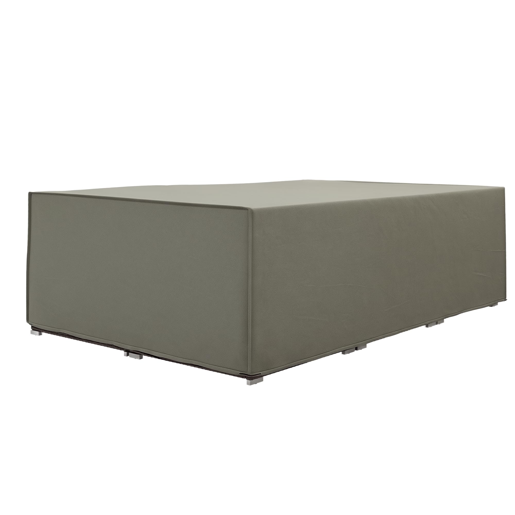 Outsunny Garden Furniture Cover, Oxford Fabric Outdoor Rectangular Rattan Furniture Cover with PE Coating, Waterproof, Windproof, Anti-UV, 222 x 155 x 67cm, Grey
