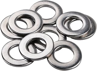 HIFROM 100pcs M10 Flat Washers 304 Stainless Steel Metric Flat Washers Set for Bolt Screw (M10X20X2mm)