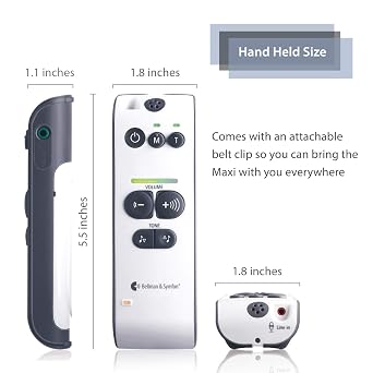 Bellman & Symfon Maxi Classic Hearing Amplifier with Headphones - Assistive Listening Devices with Noise Reduction - Digital Hearing Amplifiers for Seniors - Listen to Conversations with Clear Sound