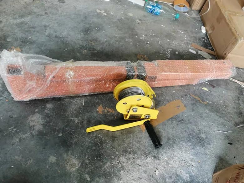Outdoor Air Conditioner Lifting Tool - 20m Rope, Folding Hanger with Self-Locking Hand Winch, Manual Crane for Easy Installation -