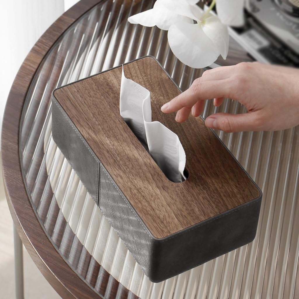 Scatola di fazzoletti di copertura Nuova scatola di fazzoletti di noce cinese per soggiorno, casa, camera da letto, legno, tovaglioli, orno(C)