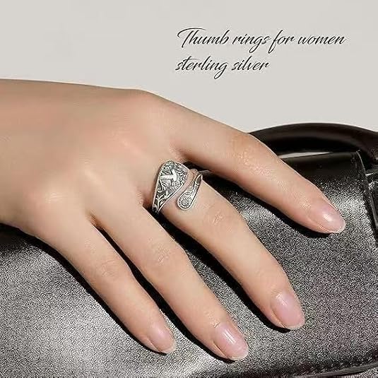 coadipress Vintage Hummingbird Ring Adjustable Silver