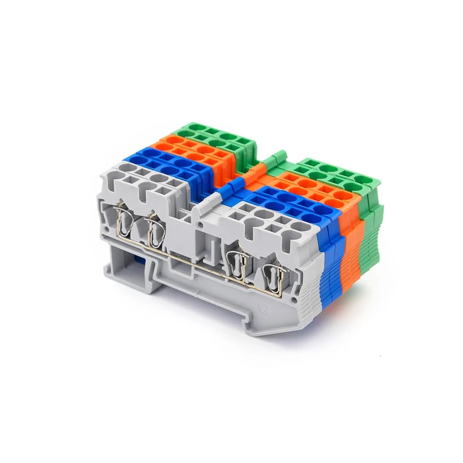 50Pcs DIN Rail Terminal Block ST-2.5 Wire Connectors Pull Type 4 Conductors Spring Wiring Terminal Blocks (Weiß)