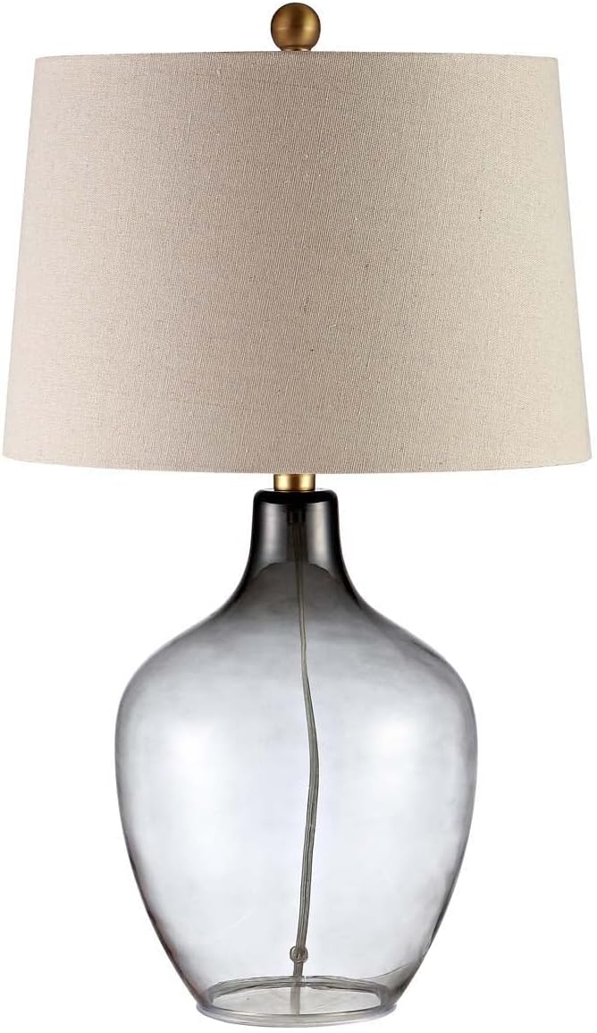 SAFAVIEH Lighting Collection Larzen Ombre Grey Glass 25-inch Bedroom Living Room Home Office Desk Nightstand Table Lamp (LED Bulb Included)