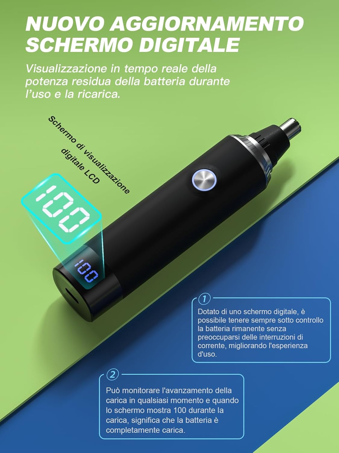 Brigin Cortapelos Nariz y Oreja Profesional Indoloro,Recortador Pelos Nariz Vello Facial,Quita Pelos resistente agua USB recargable,Hoja de Doble Filo Impermeable Fcil de Limpiar (XJQ-5001)