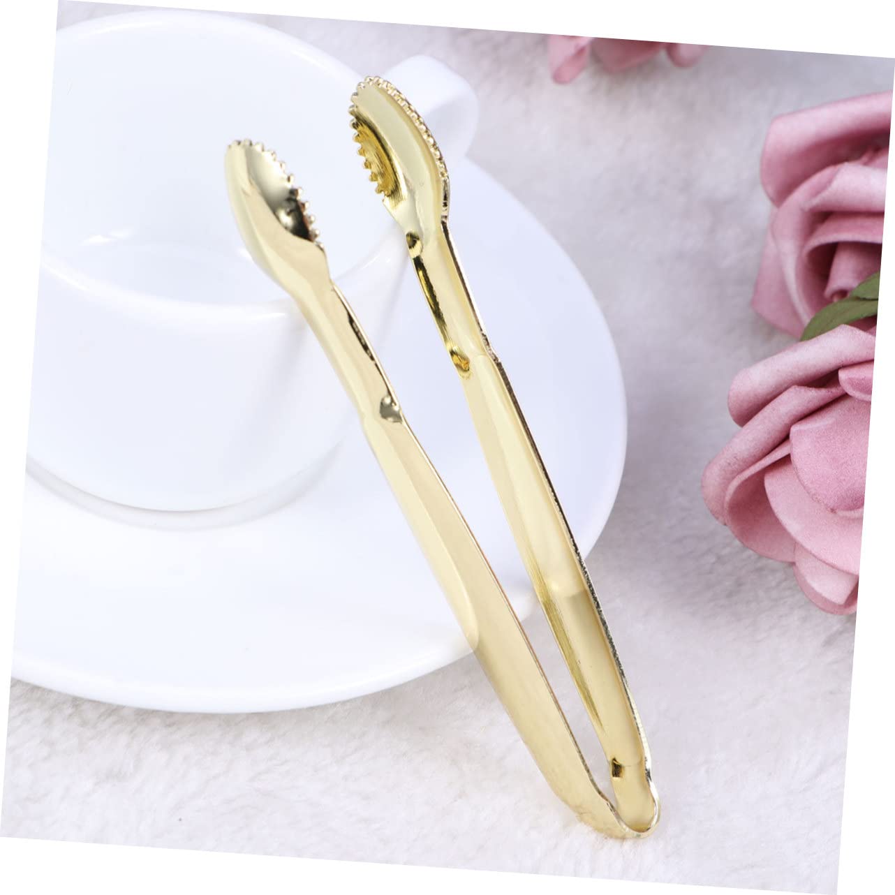 Set 8 Pinze Piccole Da Portata In Acciaio Inox 304 - 10,8 Cm, Mini Pinze Per Insalata, Ghiaccio, Antipasti, Buffet, Salumi, Argento - 2